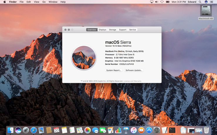 mac sierra authentication for dragging items to hard drive from desktop